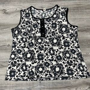 Floral Black and White Women's Top